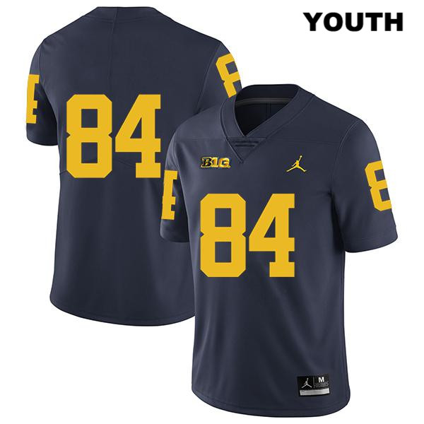 Youth NCAA Michigan Wolverines Sean McKeon #84 No Name Navy Jordan Brand Authentic Stitched Legend Football College Jersey CF25E35OG